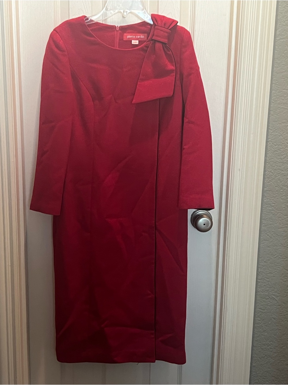 ✨ AUTHENTIC PIERRE CARDIN Structured Red Wool Statement Dress ✨